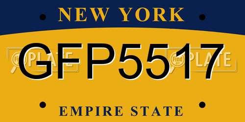 GFP5517 New York License Plate