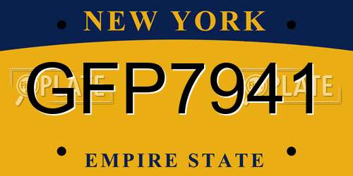 GFP7941 New York License Plate