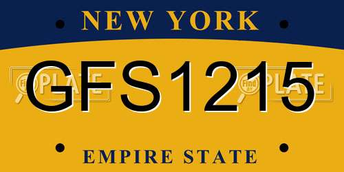 GFS1215 New York License Plate