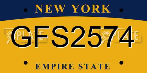 GFS2574 New York License Plate