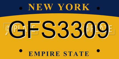 GFS3309 New York License Plate