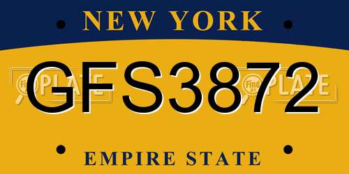 GFS3872 New York License Plate