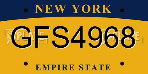 GFS4968 New York License Plate