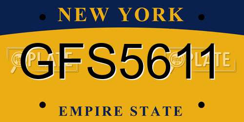 GFS5611 New York License Plate