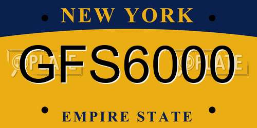 GFS6000 New York License Plate