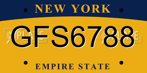 GFS6788 New York License Plate