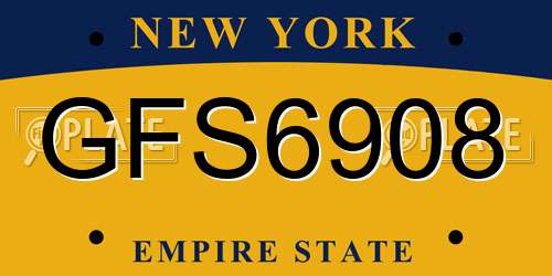 GFS6908 New York License Plate