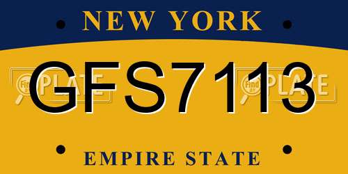 GFS7113 New York License Plate