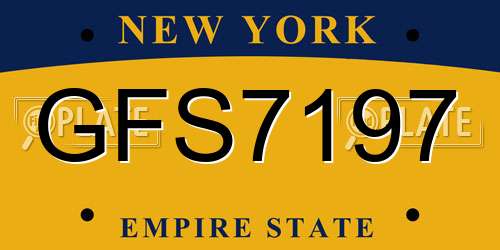 GFS7197 New York License Plate