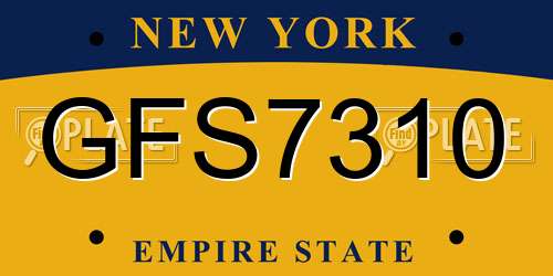 GFS7310 New York License Plate