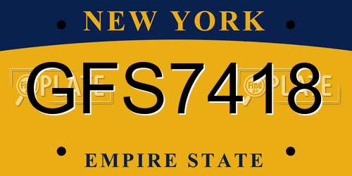 GFS7418 New York License Plate
