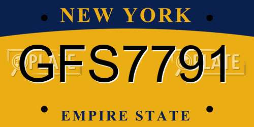 GFS7791 New York License Plate