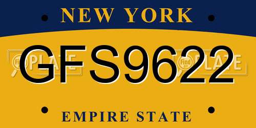 GFS9622 New York License Plate
