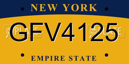 GFV4125 New York License Plate