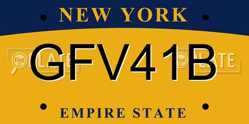 GFV41B New York License Plate