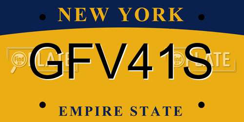 GFV41S New York License Plate