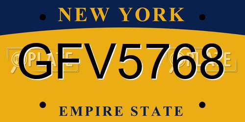 GFV5768 New York License Plate