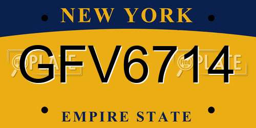 GFV6714 New York License Plate