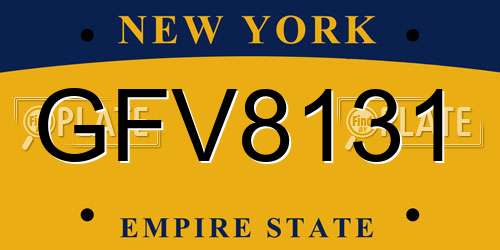 GFV8131 New York License Plate
