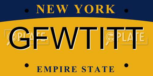 GFWTITT New York License Plate