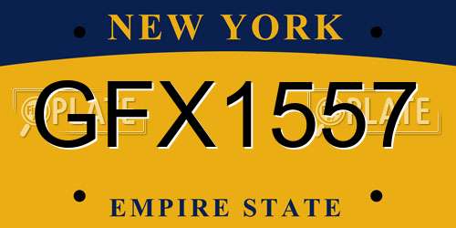 GFX1557 New York License Plate