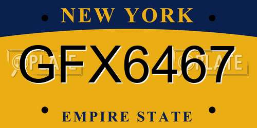 GFX6467 New York License Plate