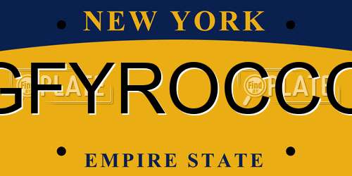 GFYROCCO New York License Plate