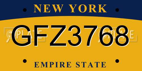 GFZ3768 New York License Plate