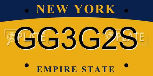 GG3G2S New York License Plate