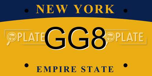 GG8 New York License Plate