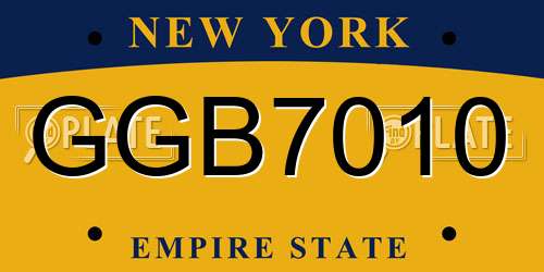 GGB7010 New York License Plate
