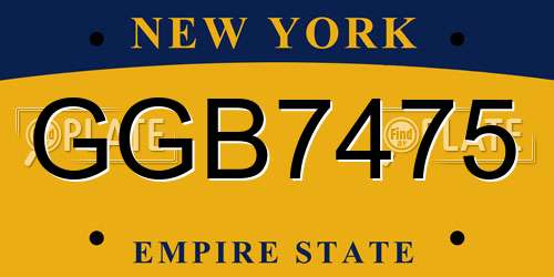 GGB7475 New York License Plate