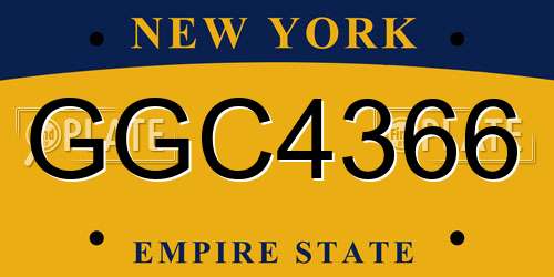 GGC4366 New York License Plate