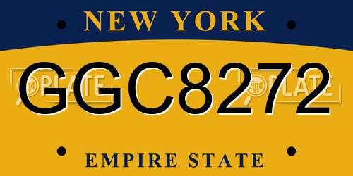 GGC8272 New York License Plate