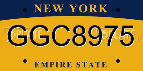 GGC8975 New York License Plate