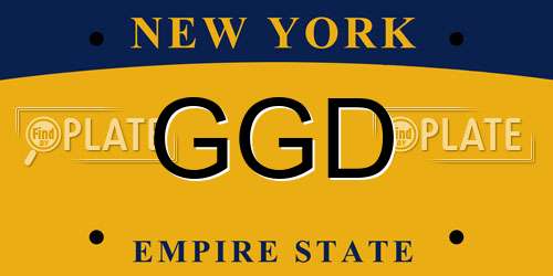 GGD New York License Plate