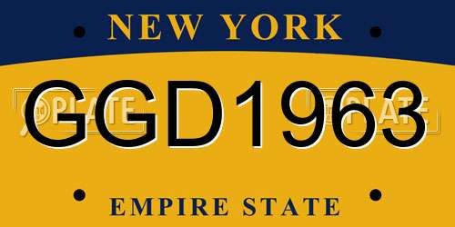 GGD1963 New York License Plate