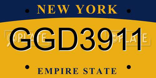 GGD3911 New York License Plate