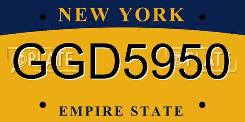 GGD5950 New York License Plate