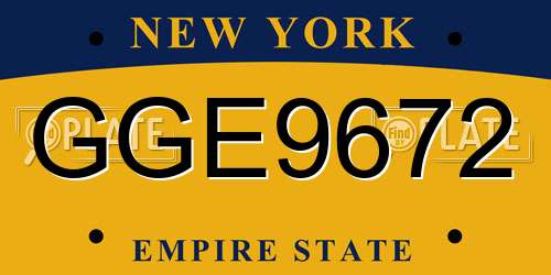 GGE9672 New York License Plate