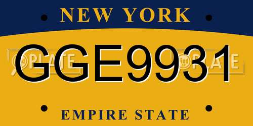 GGE9931 New York License Plate