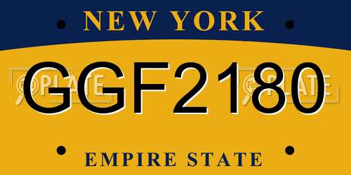 GGF2180 New York License Plate