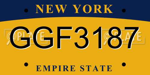 GGF3187 New York License Plate