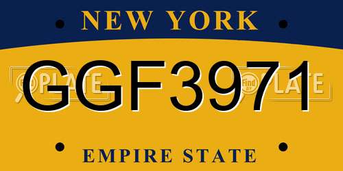 GGF3971 New York License Plate