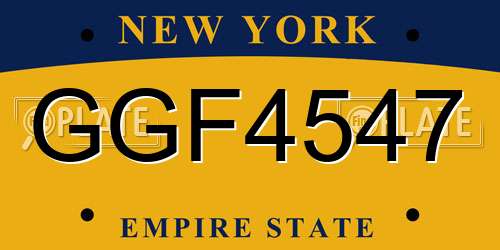 GGF4547 New York License Plate