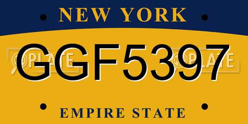 GGF5397 New York License Plate