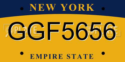 GGF5656 New York License Plate