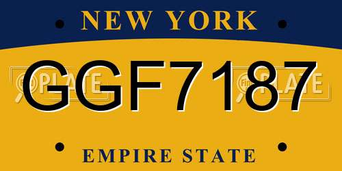 GGF7187 New York License Plate