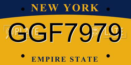GGF7979 New York License Plate