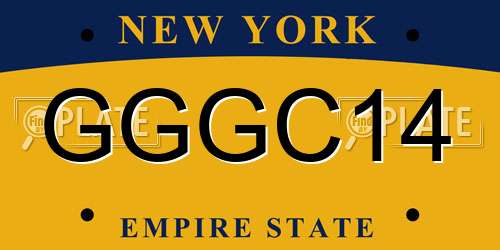 GGGC14 New York License Plate